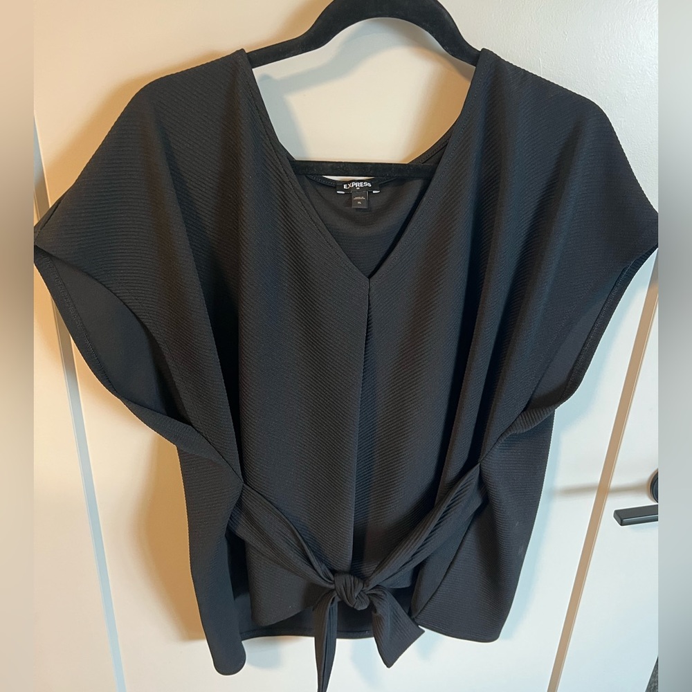 Express, Short Sleeve, Front-tie Blouse